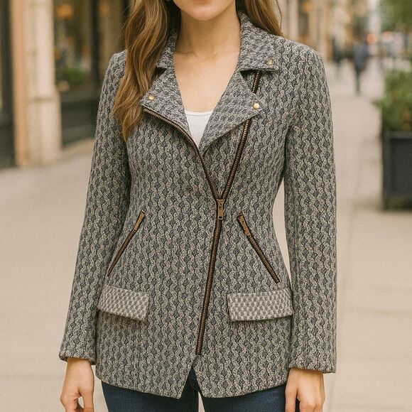 Lucky Lotus by Lucky Brand Moto Knit Jacket 1X - Picture 2 of 7